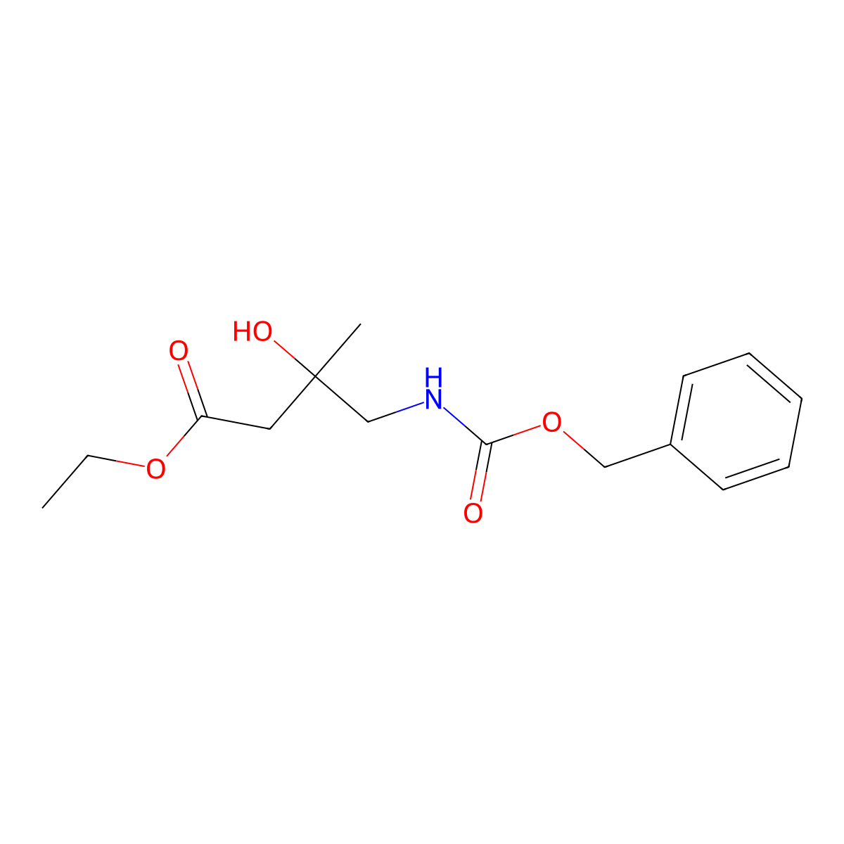 Ethyl 4-{[(benzyloxy)carbonyl]amino}-3-hydroxy-3-methylbutanoate molecular structure, CAS 2680890-57-5