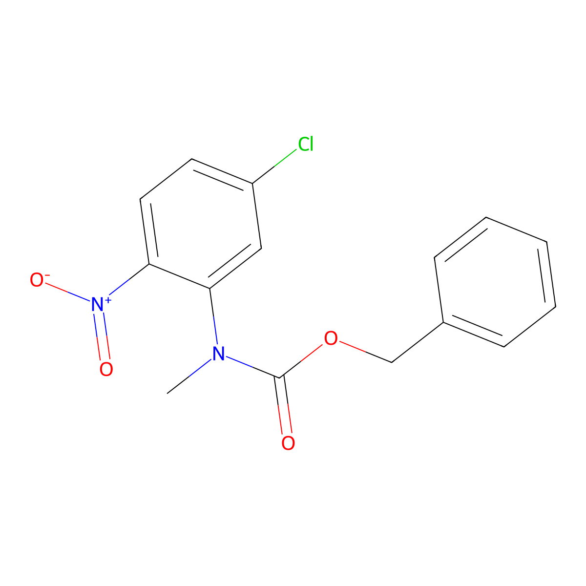 benzyl N-(5-chloro-2-nitrophenyl)-N-methylcarbamate molecular structure, CAS 2680890-60-0