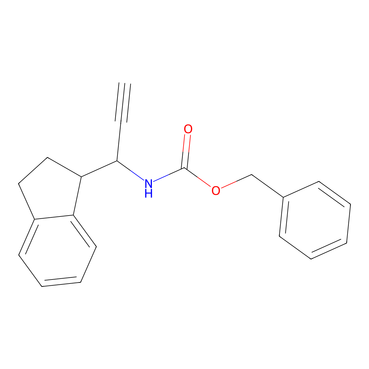benzyl N-[1-(2,3-dihydro-1H-inden-1-yl)prop-2-yn-1-yl]carbamate molecular structure, CAS 2680890-61-1