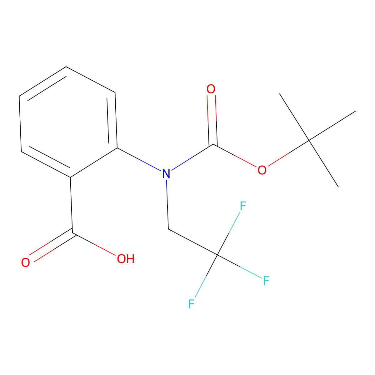 2-{[(Tert-butoxy)carbonyl](2,2,2-trifluoroethyl)amino}benzoic acid molecular structure, CAS 2680890-65-5
