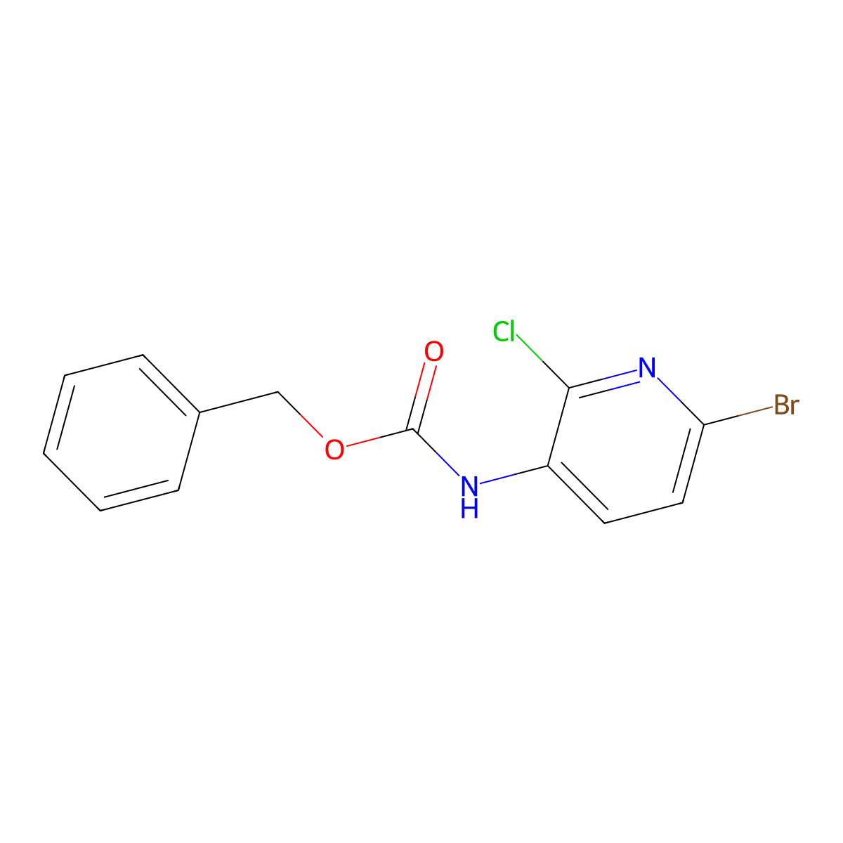 benzyl N-(6-bromo-2-chloropyridin-3-yl)carbamate molecular structure, CAS 2680890-68-8