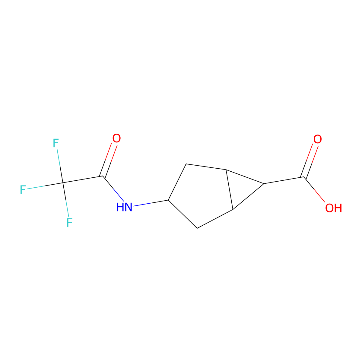 3-(Trifluoroacetamido)bicyclo[3.1.0]hexane-6-carboxylic acid molecular structure, CAS 2680890-69-9