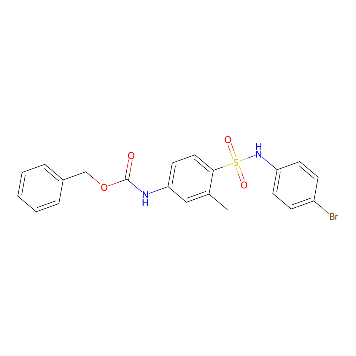 benzyl N-{4-[(4-bromophenyl)sulfamoyl]-3-methylphenyl}carbamate molecular structure, CAS 2680890-73-5