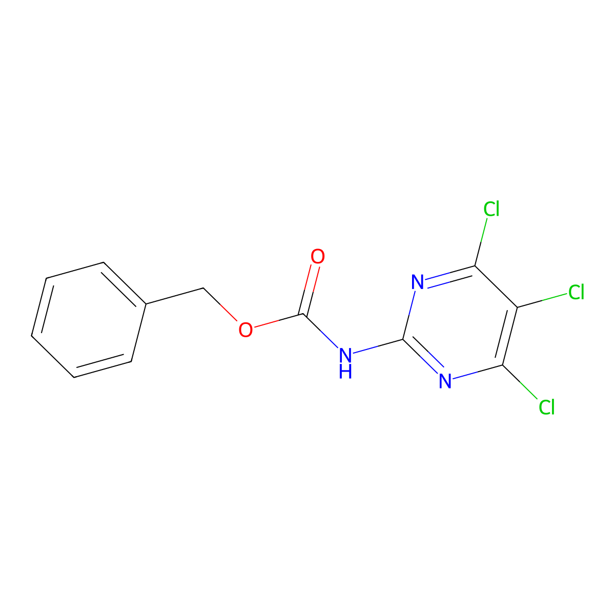 benzyl N-(4,5,6-trichloropyrimidin-2-yl)carbamate molecular structure, CAS 2680890-75-7