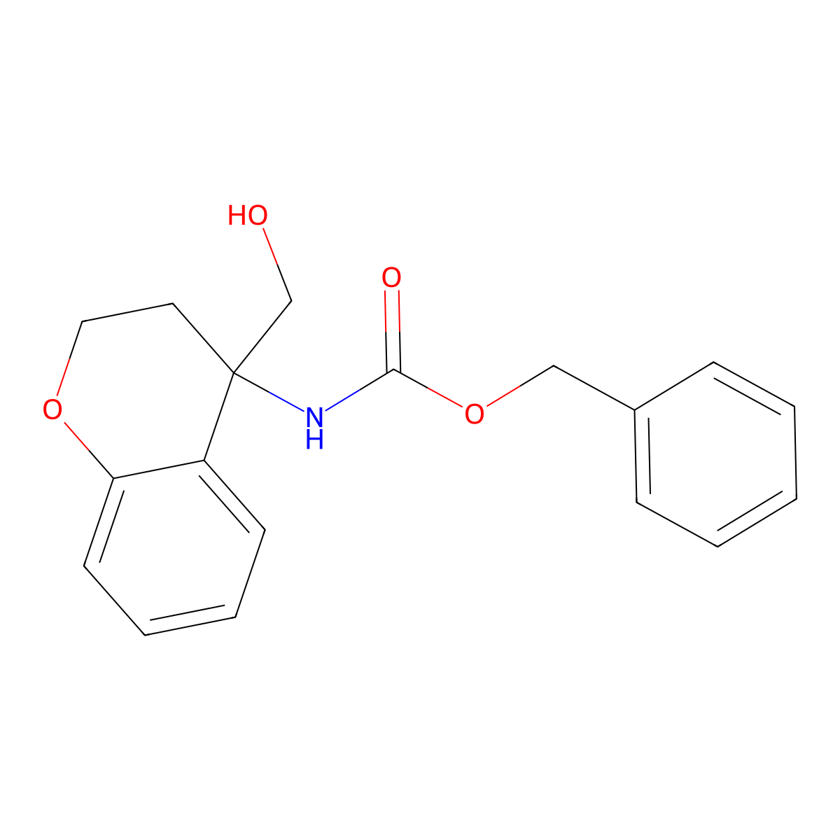 benzyl N-[4-(hydroxymethyl)-3,4-dihydro-2H-1-benzopyran-4-yl]carbamate molecular structure, CAS 2680890-84-8
