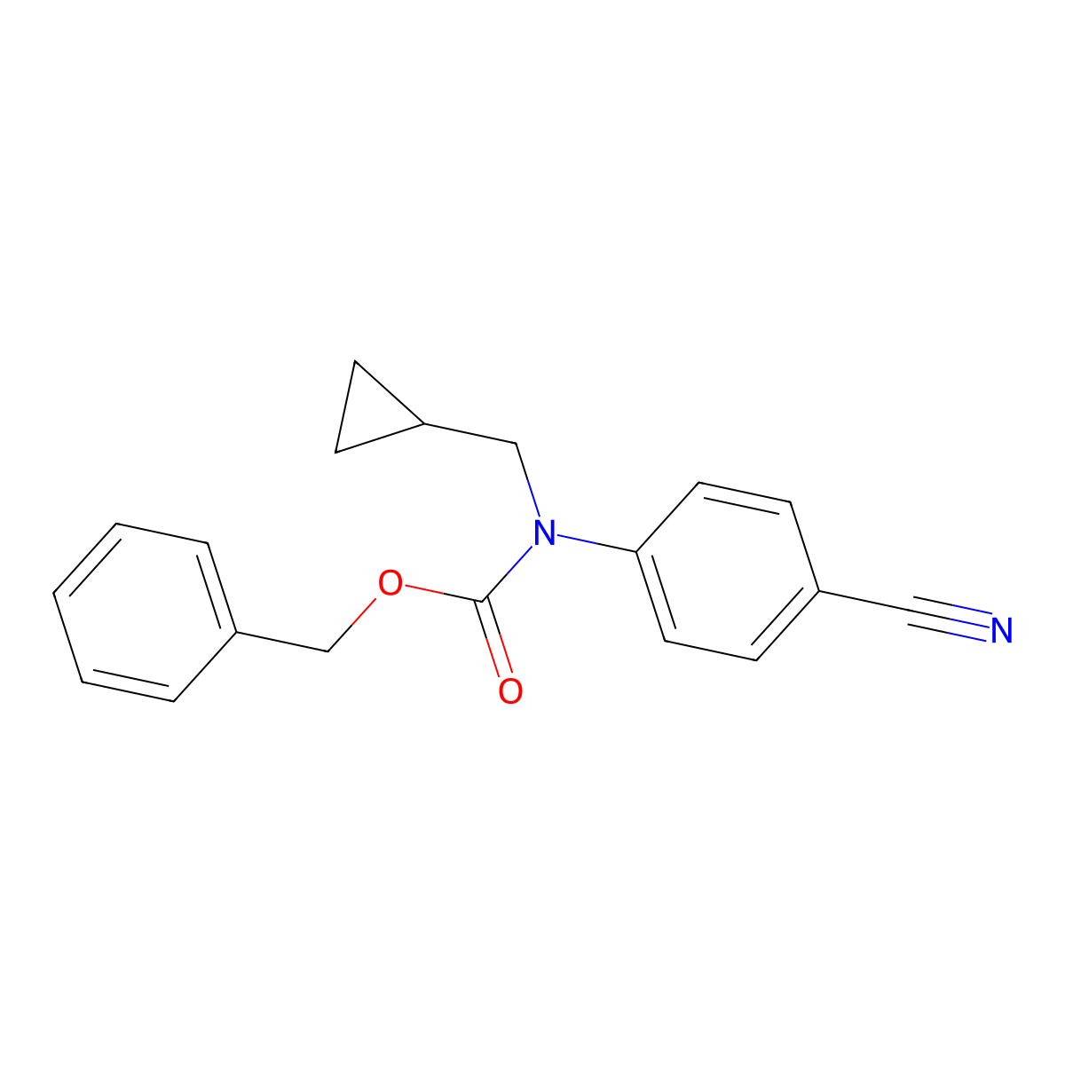 benzyl N-(4-cyanophenyl)-N-(cyclopropylmethyl)carbamate molecular structure, CAS 2680890-86-0