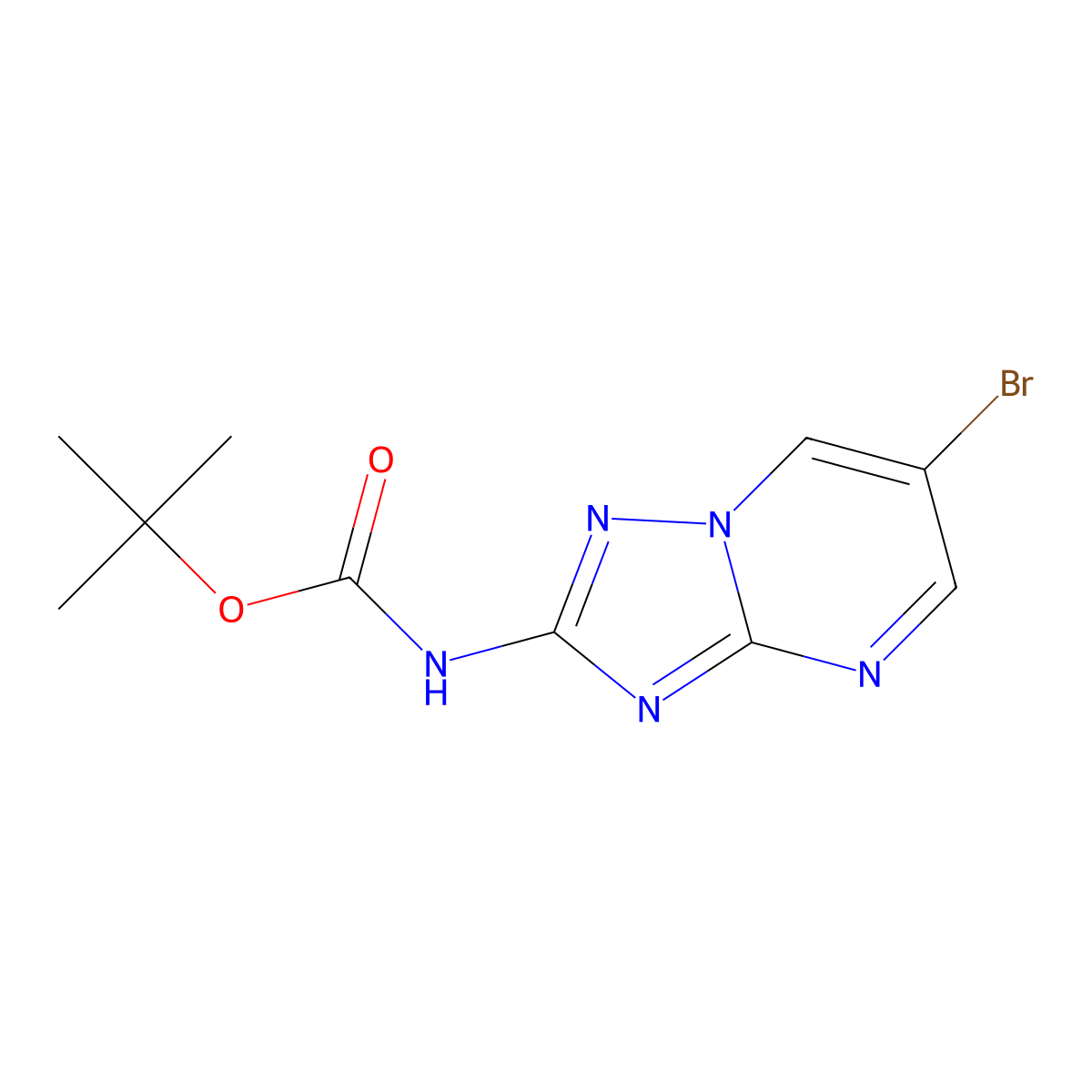 tert-butyl N-{6-bromo-[1,2,4]triazolo[1,5-a]pyrimidin-2-yl}carbamate molecular structure, CAS 2680891-02-3