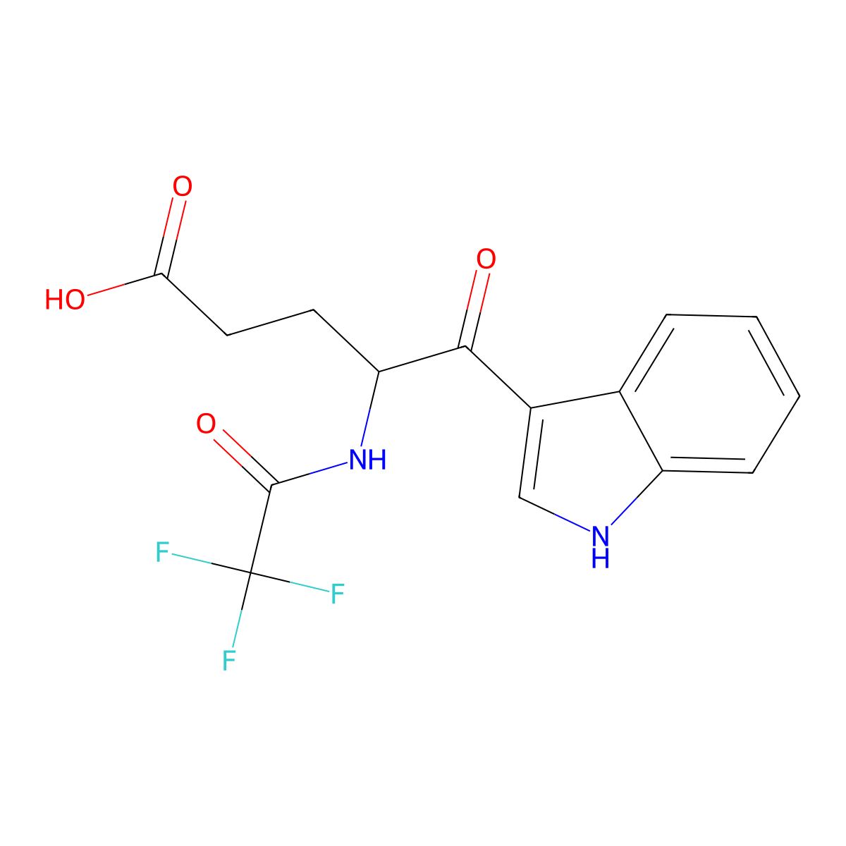 5-(1H-indol-3-yl)-5-oxo-4-(2,2,2-trifluoroacetamido)pentanoic acid molecular structure, CAS 2680891-08-9