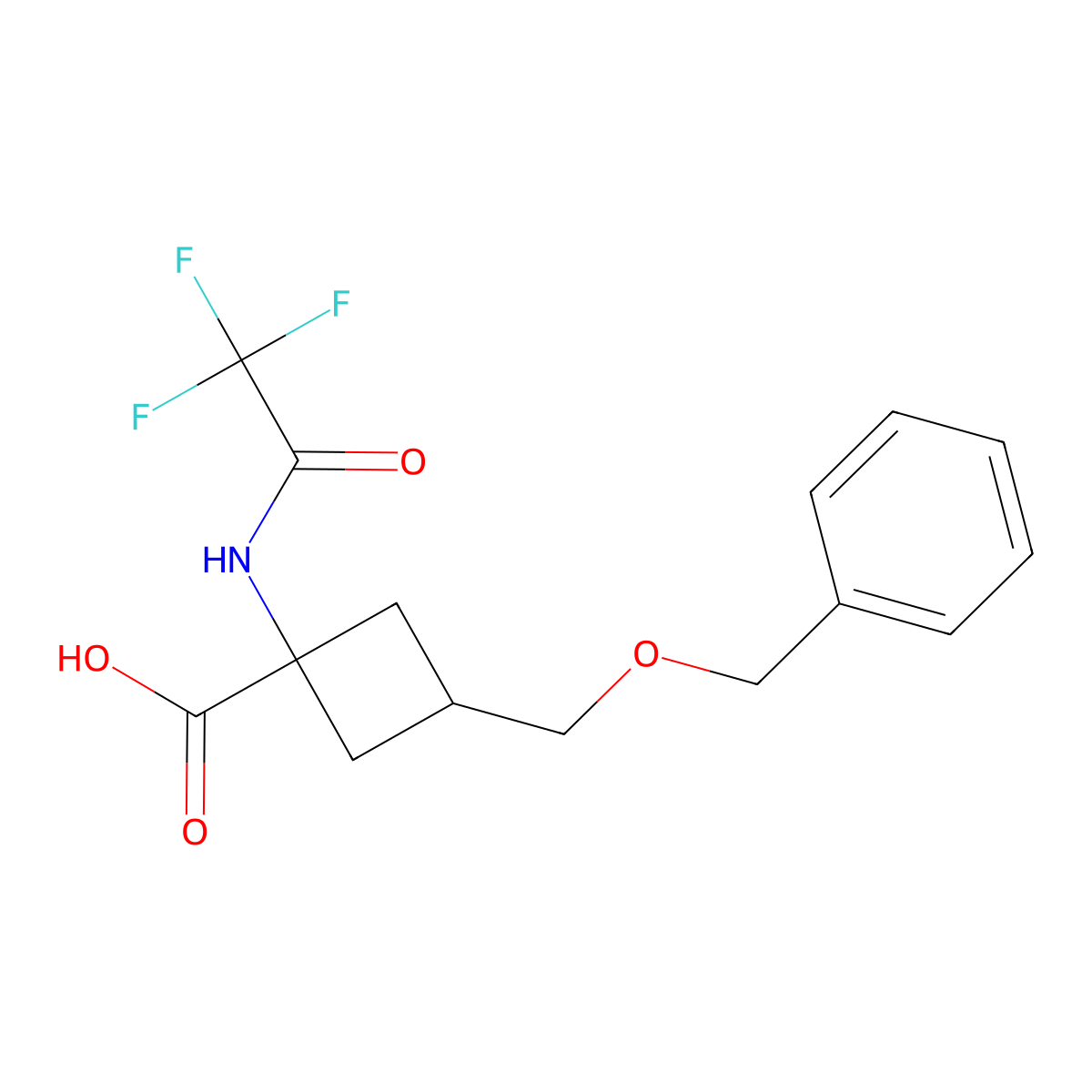 3-[(Benzyloxy)methyl]-1-(2,2,2-trifluoroacetamido)cyclobutane-1-carboxylic acid molecular structure, CAS 2680891-09-0