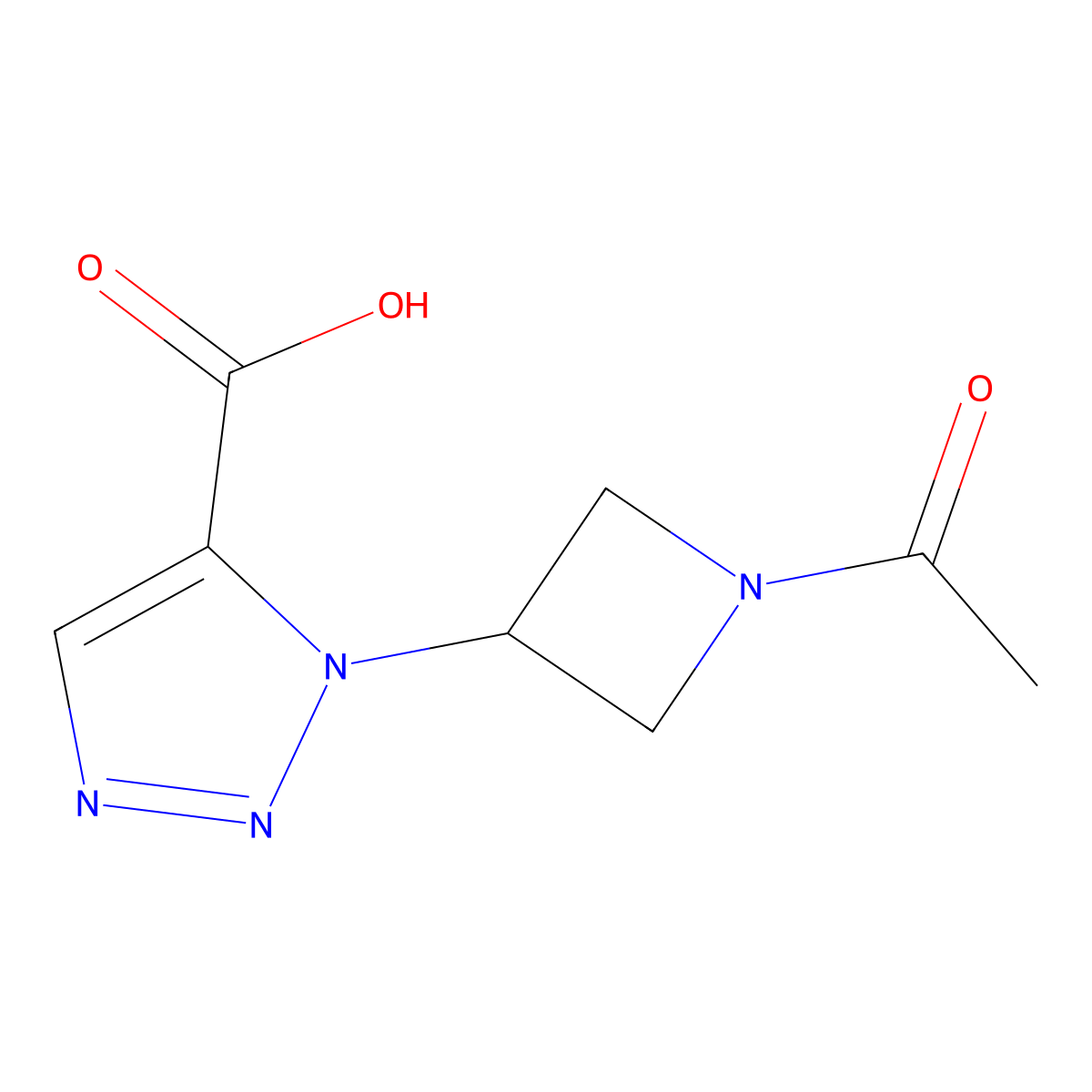 1-(1-acetylazetidin-3-yl)-1H-1,2,3-triazole-5-carboxylic acid molecular structure, CAS 2680891-10-3