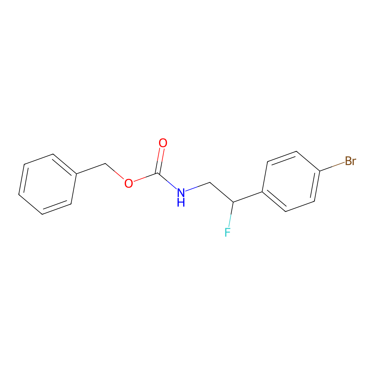 benzyl N-[2-(4-bromophenyl)-2-fluoroethyl]carbamate molecular structure, CAS 2680891-17-0