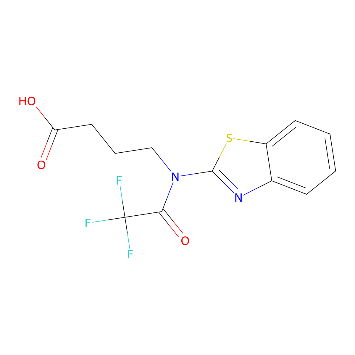 4-[N-(1,3-benzothiazol-2-yl)-2,2,2-trifluoroacetamido]butanoic acid molecular structure, CAS 2680891-20-5