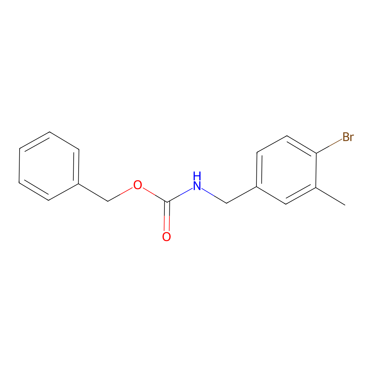 benzyl N-[(4-bromo-3-methylphenyl)methyl]carbamate molecular structure, CAS 2680891-21-6