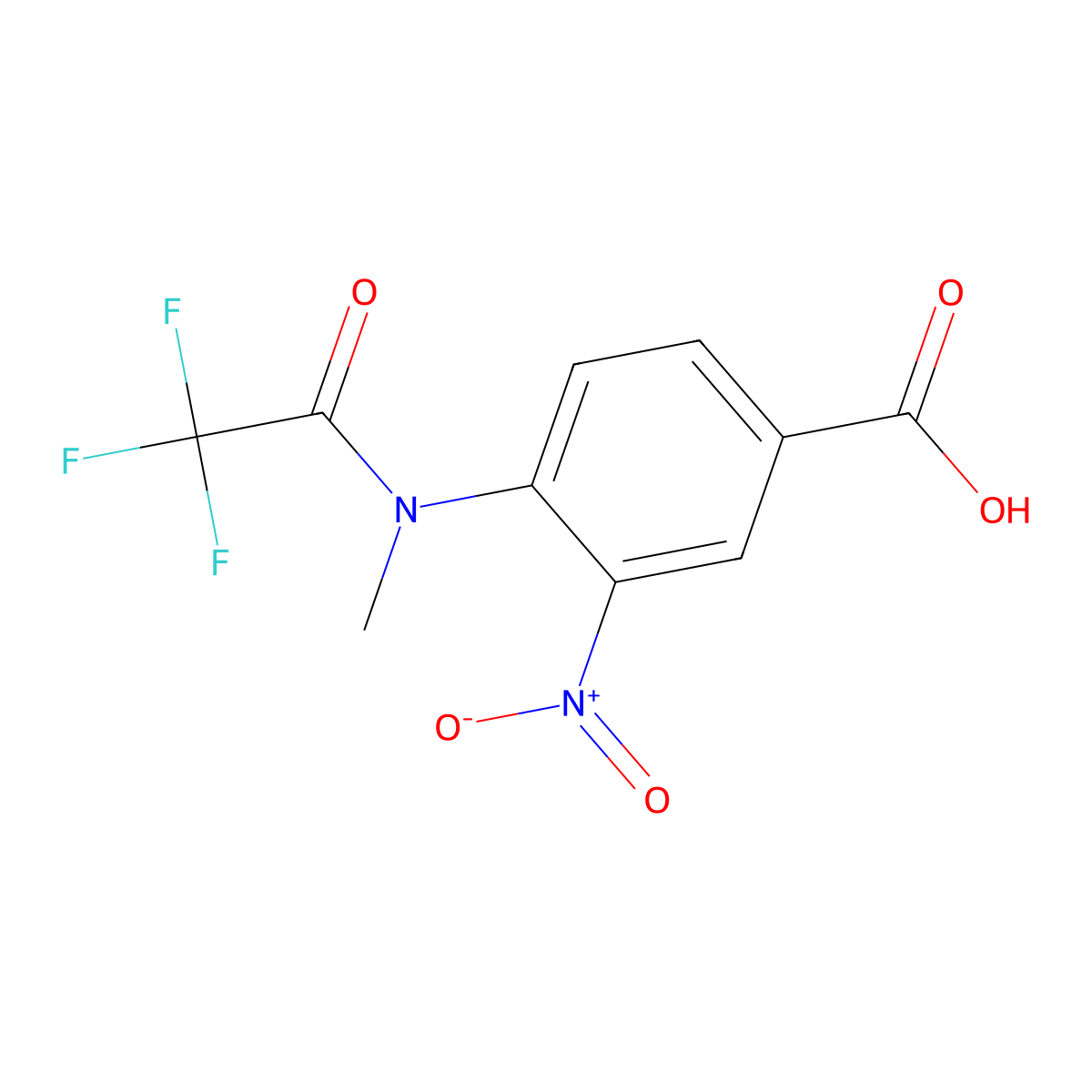 3-nitro-4-(2,2,2-trifluoro-N-methylacetamido)benzoic acid molecular structure, CAS 2680891-22-7