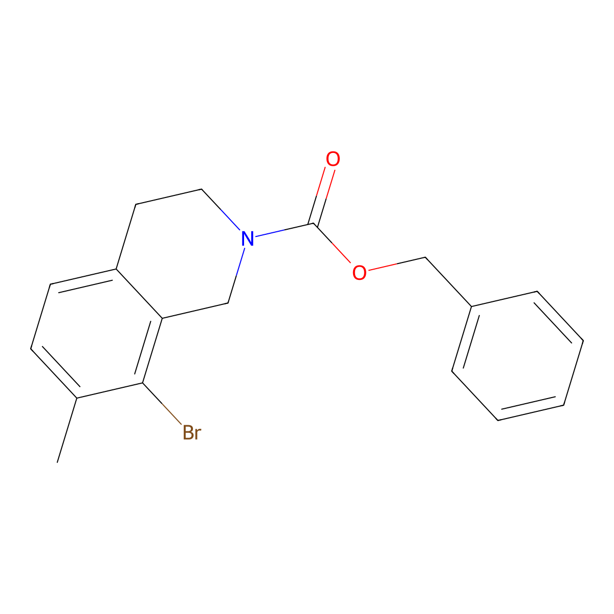 Benzyl 8-bromo-7-methyl-1,2,3,4-tetrahydroisoquinoline-2-carboxylate molecular structure, CAS 2680891-26-1
