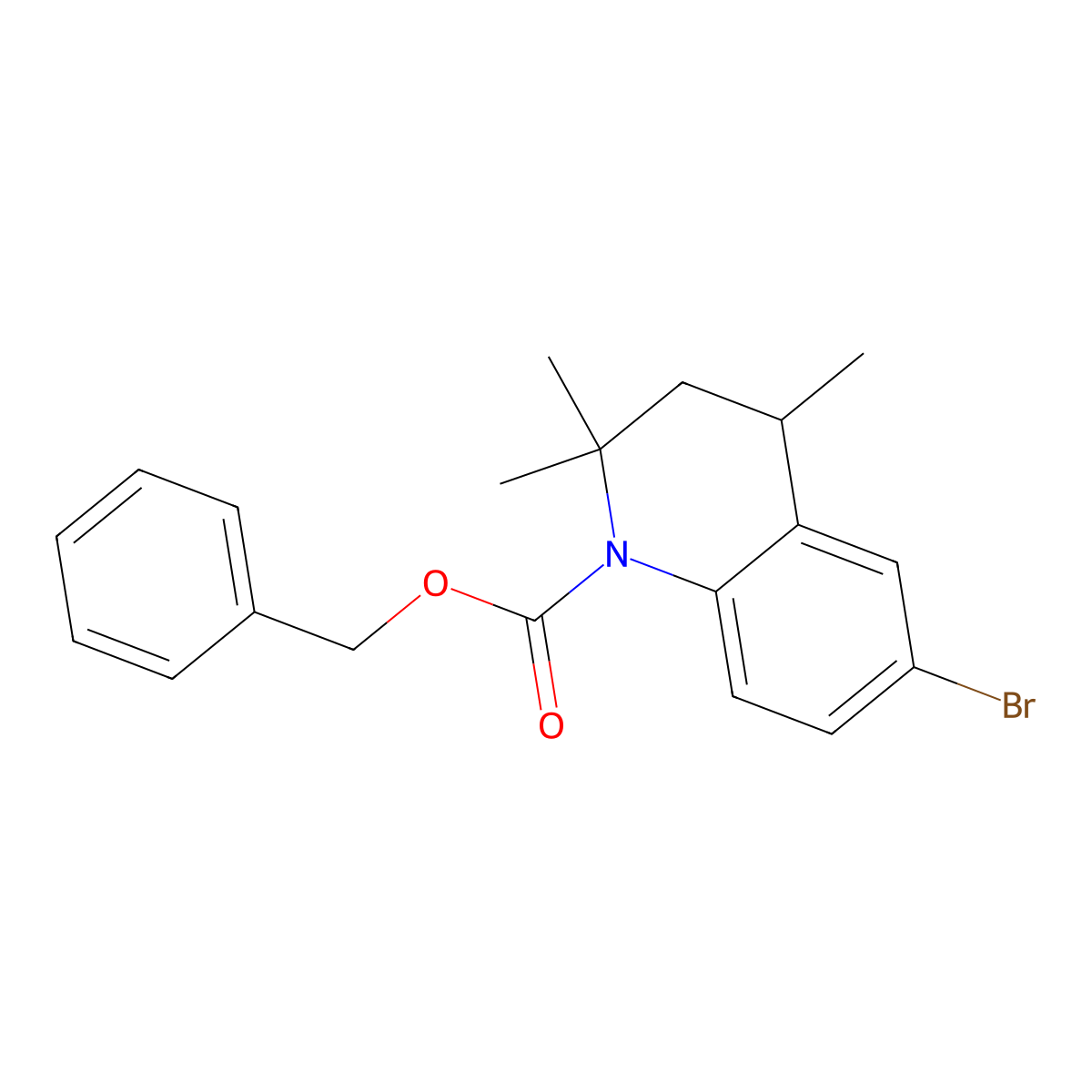Benzyl 6-bromo-2,2,4-trimethyl-1,2,3,4-tetrahydroquinoline-1-carboxylate molecular structure, CAS 2680891-39-6