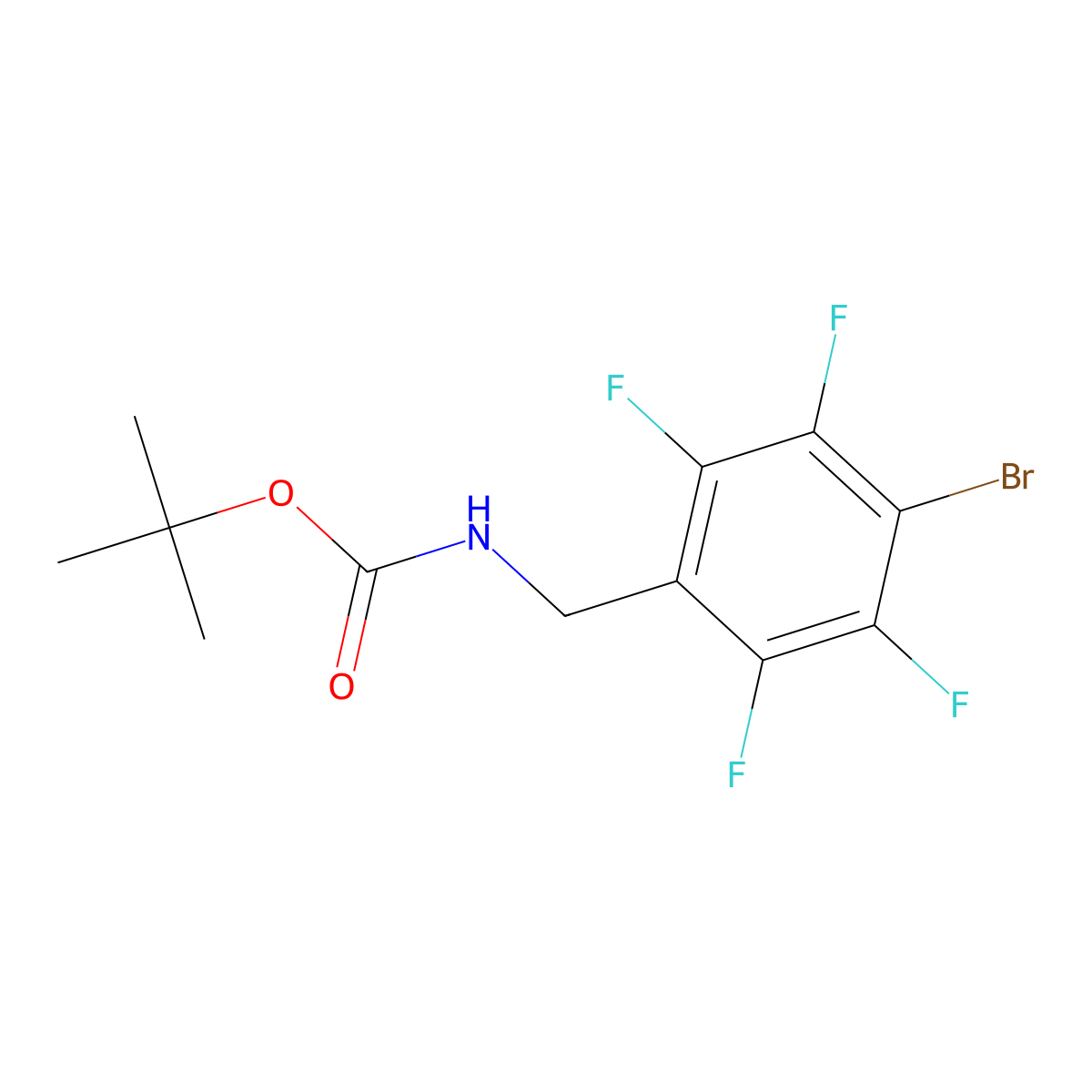 tert-butyl N-[(4-bromo-2,3,5,6-tetrafluorophenyl)methyl]carbamate molecular structure, CAS 2680891-49-8