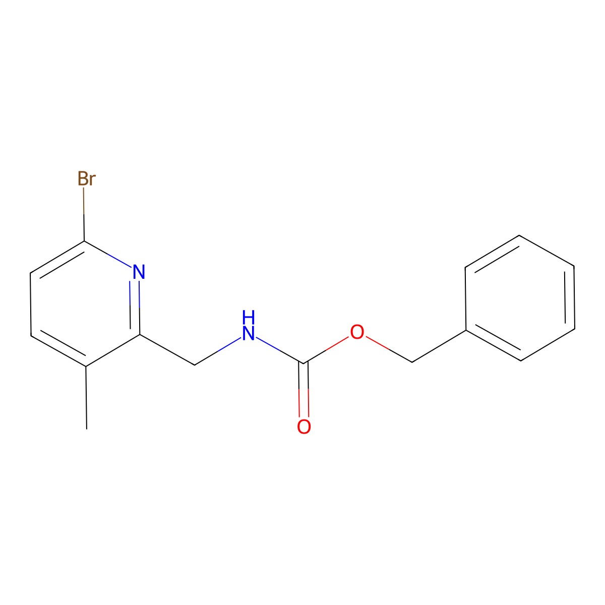 benzyl N-[(6-bromo-3-methylpyridin-2-yl)methyl]carbamate molecular structure, CAS 2680891-53-4