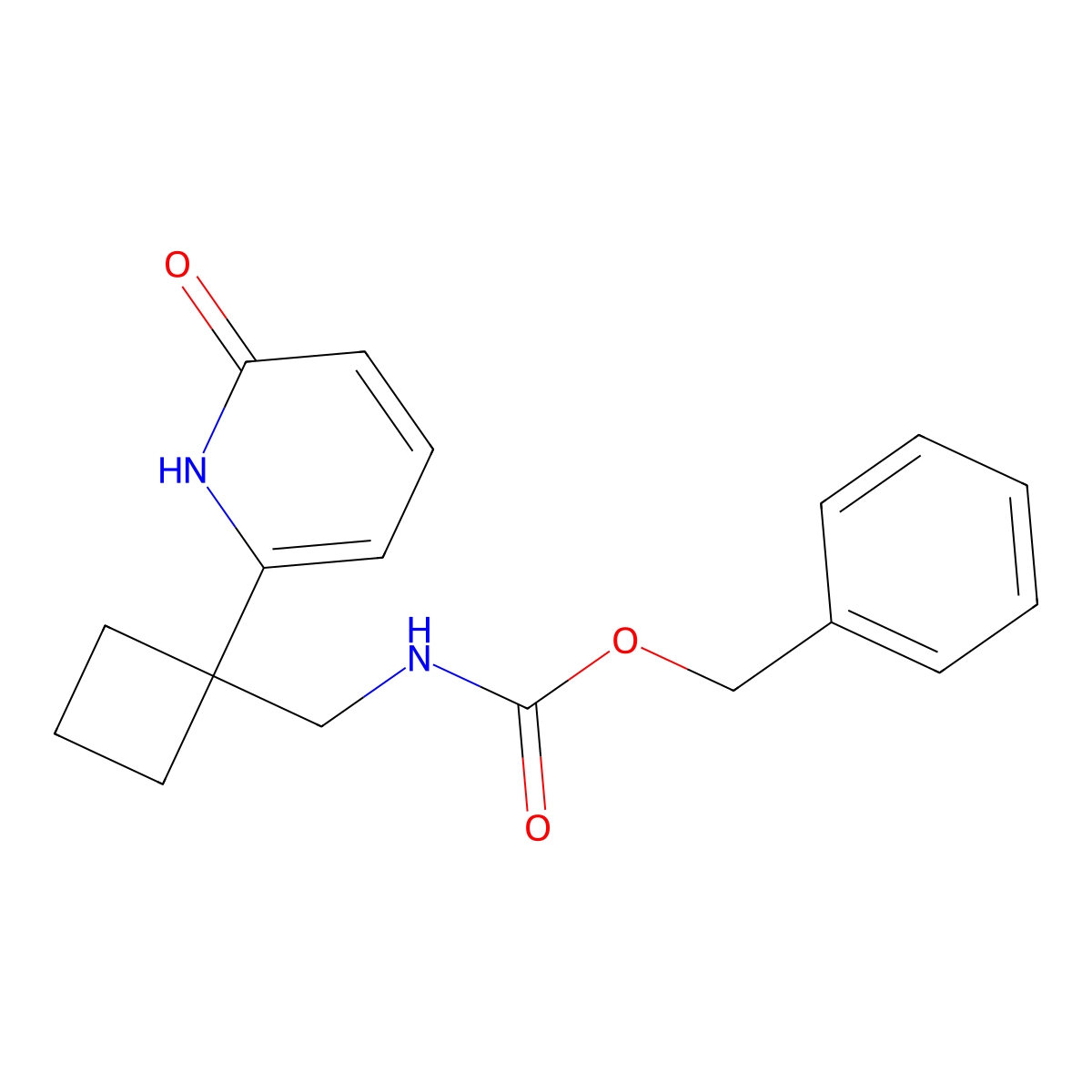 benzyl N-{[1-(6-hydroxypyridin-2-yl)cyclobutyl]methyl}carbamate molecular structure, CAS 2680891-54-5
