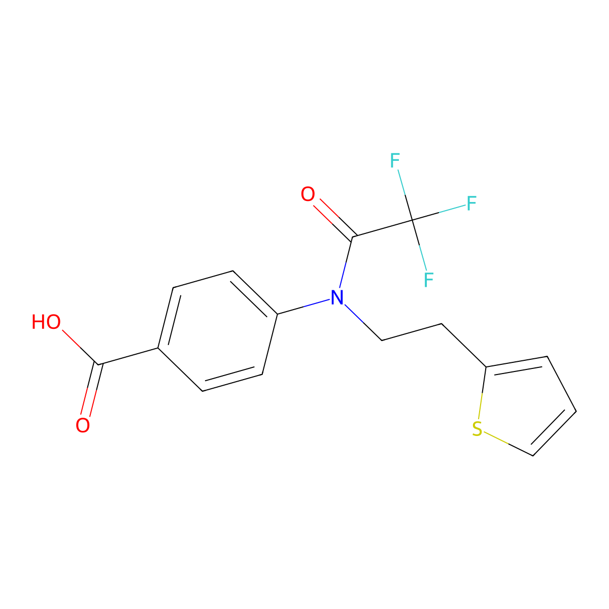 4-{2,2,2-trifluoro-N-[2-(thiophen-2-yl)ethyl]acetamido}benzoic acid molecular structure, CAS 2680891-62-5