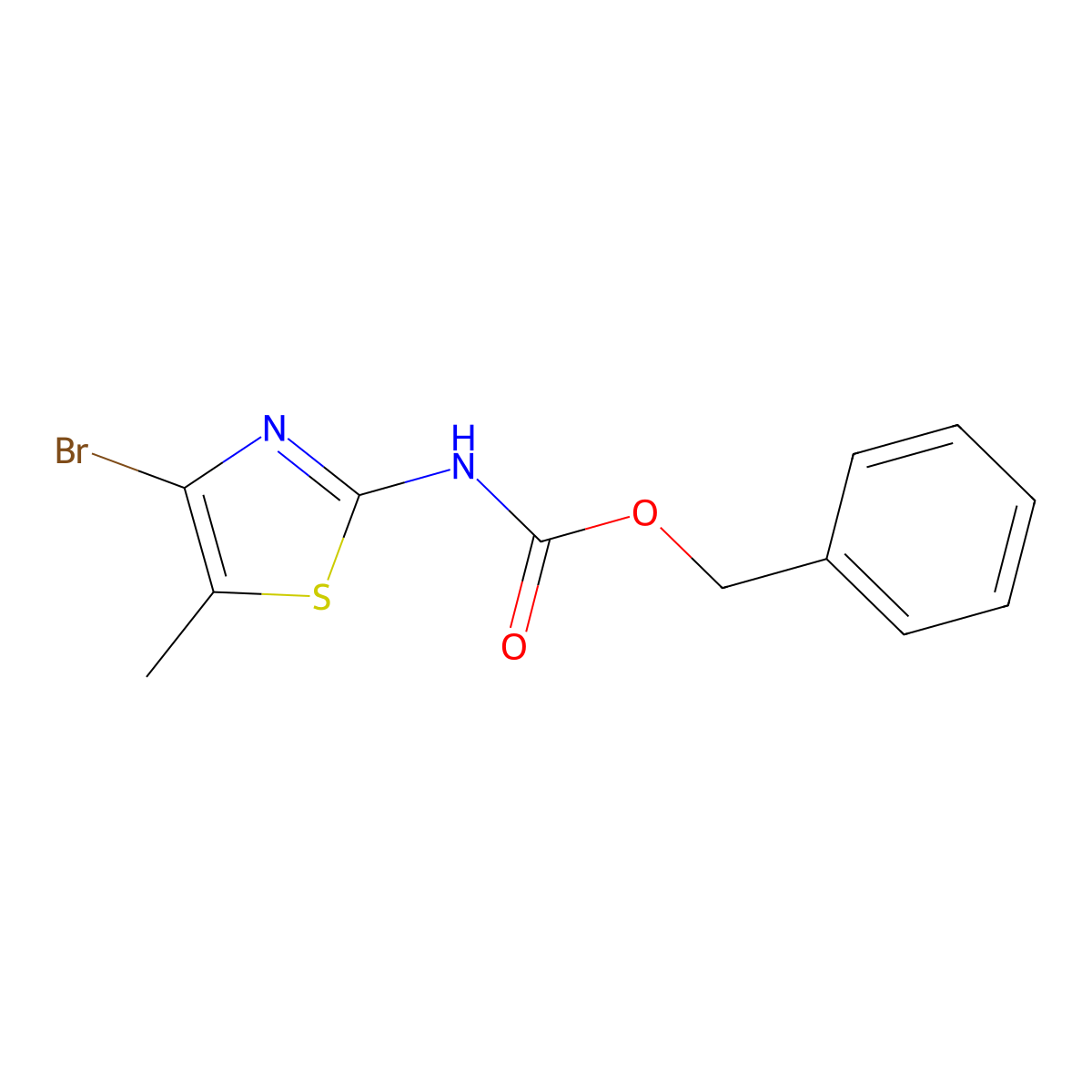 benzyl N-(4-bromo-5-methyl-1,3-thiazol-2-yl)carbamate molecular structure, CAS 2680891-64-7