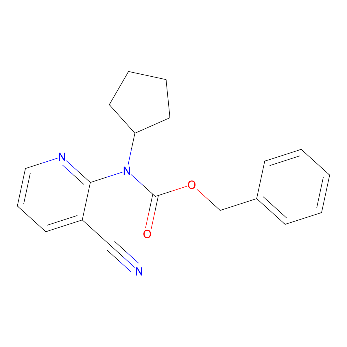 benzyl N-(3-cyanopyridin-2-yl)-N-cyclopentylcarbamate molecular structure, CAS 2680891-65-8