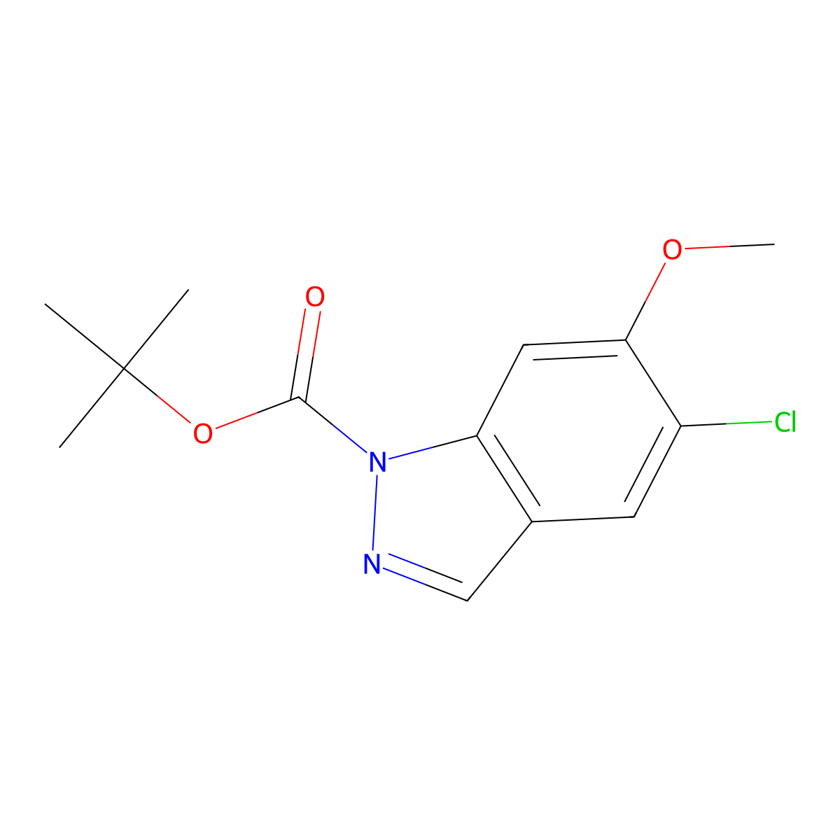 tert-butyl 5-chloro-6-methoxy-1H-indazole-1-carboxylate molecular structure, CAS 2680891-67-0