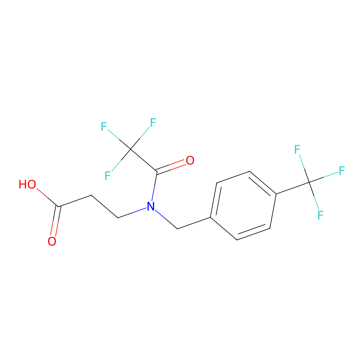 3-(2,2,2-trifluoro-N-{[4-(trifluoromethyl)phenyl]methyl}acetamido)propanoic acid molecular structure, CAS 2680891-72-7