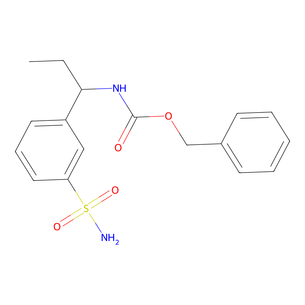 benzyl N-[1-(3-sulfamoylphenyl)propyl]carbamate molecular structure, CAS 2680891-76-1
