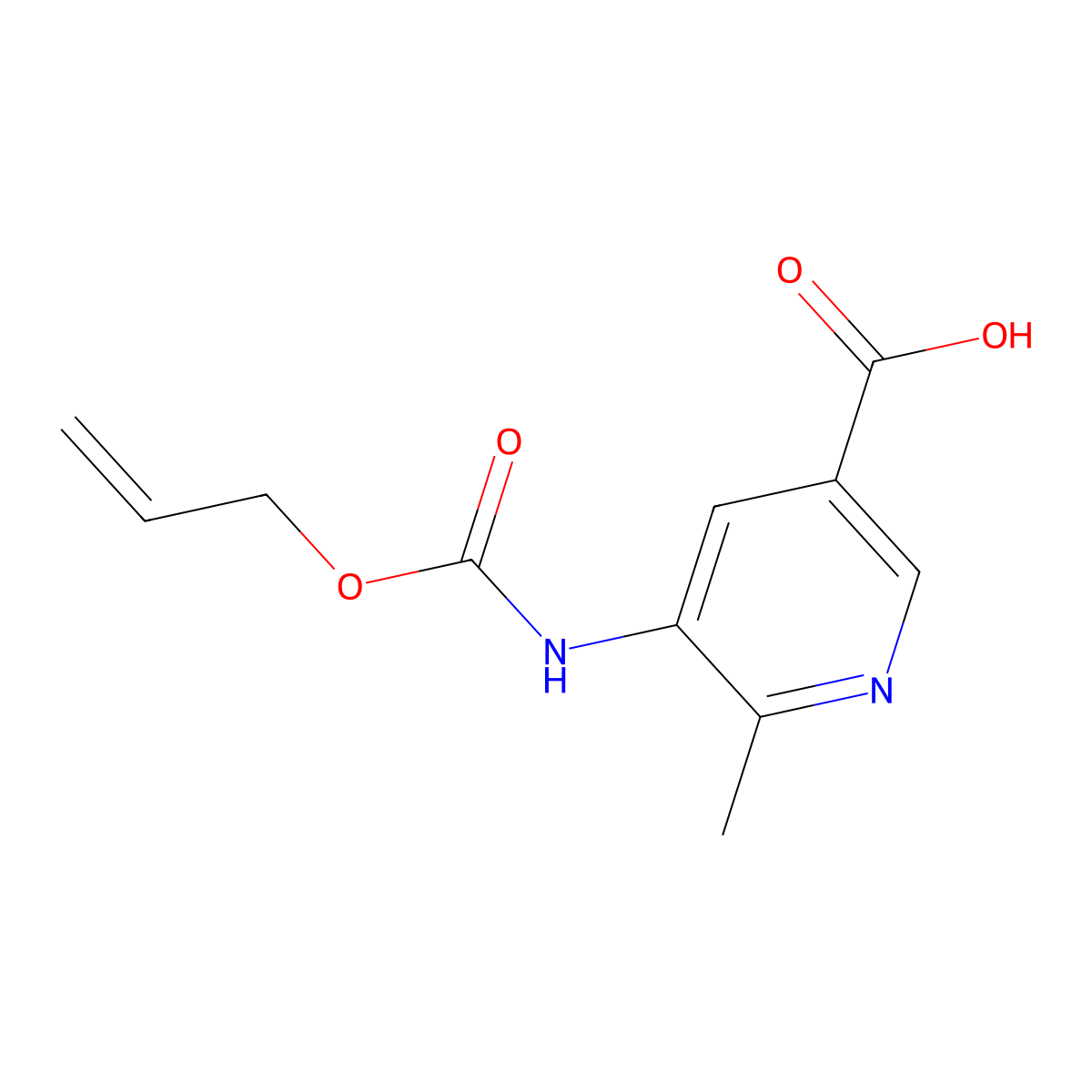 6-Methyl-5-{[(prop-2-en-1-yloxy)carbonyl]amino}pyridine-3-carboxylic acid molecular structure, CAS 2680891-80-7