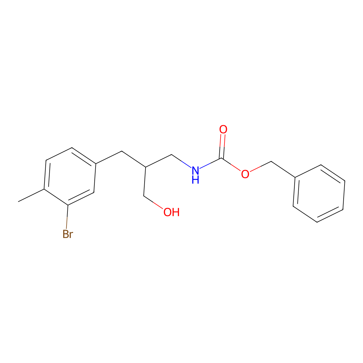 benzyl N-{2-[(3-bromo-4-methylphenyl)methyl]-3-hydroxypropyl}carbamate molecular structure, CAS 2680891-95-4
