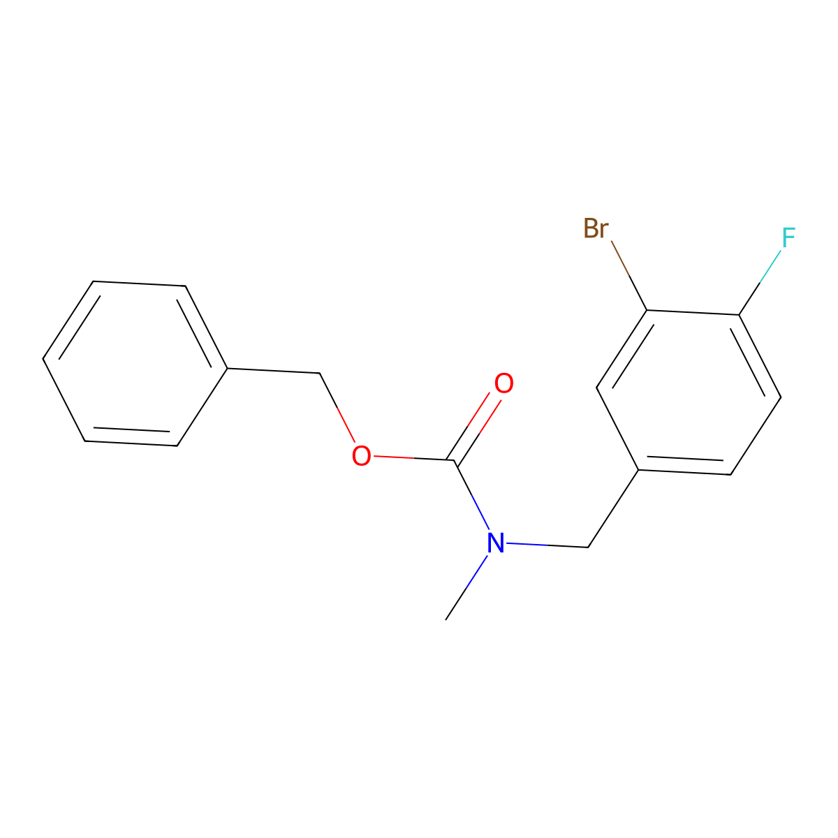 benzyl N-[(3-bromo-4-fluorophenyl)methyl]-N-methylcarbamate molecular structure, CAS 2680891-96-5