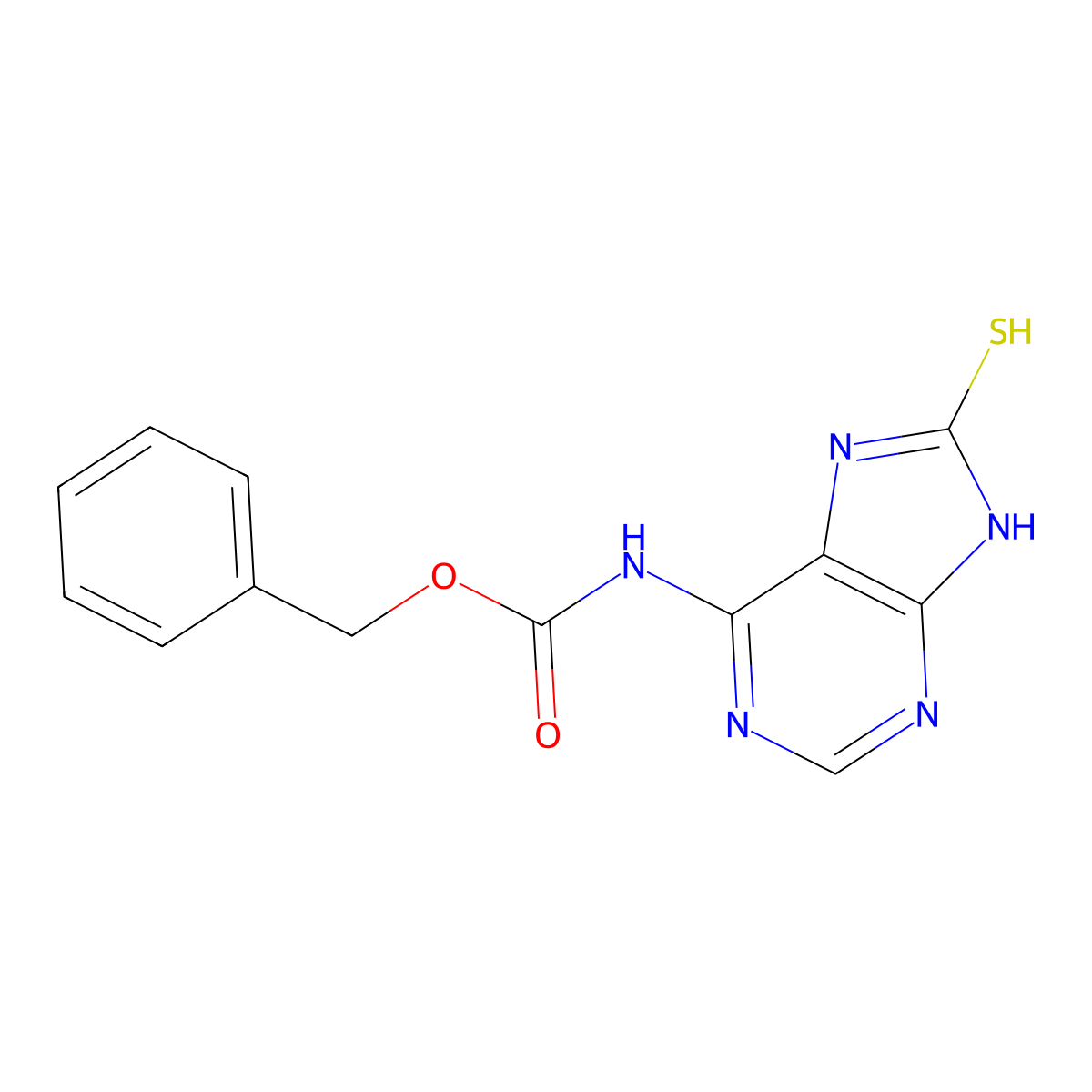benzyl N-(8-sulfanyl-9H-purin-6-yl)carbamate molecular structure, CAS 2680892-03-7