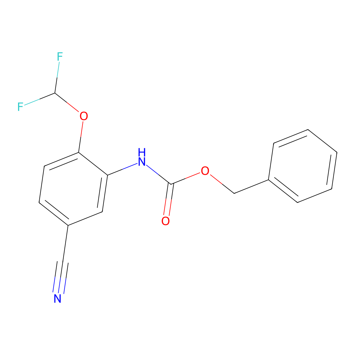 benzyl N-[5-cyano-2-(difluoromethoxy)phenyl]carbamate molecular structure, CAS 2680892-13-9