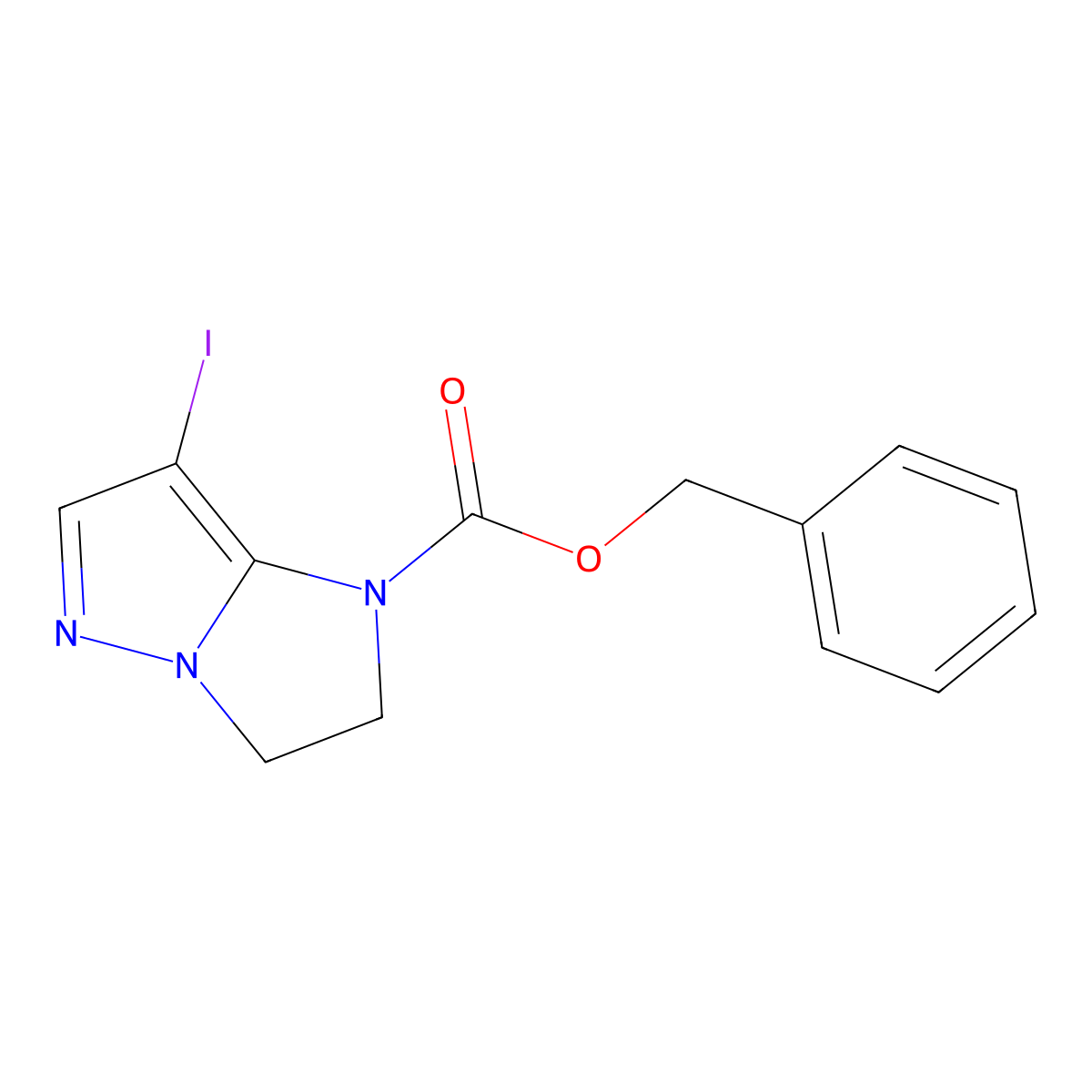 benzyl 7-iodo-1H,2H,3H-pyrazolo[1,5-a]imidazole-1-carboxylate molecular structure, CAS 2680892-19-5