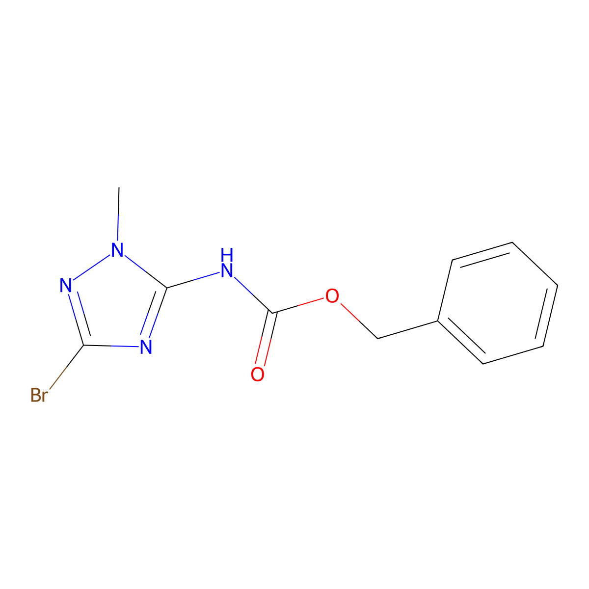benzyl N-(3-bromo-1-methyl-1H-1,2,4-triazol-5-yl)carbamate molecular structure, CAS 2680892-30-0