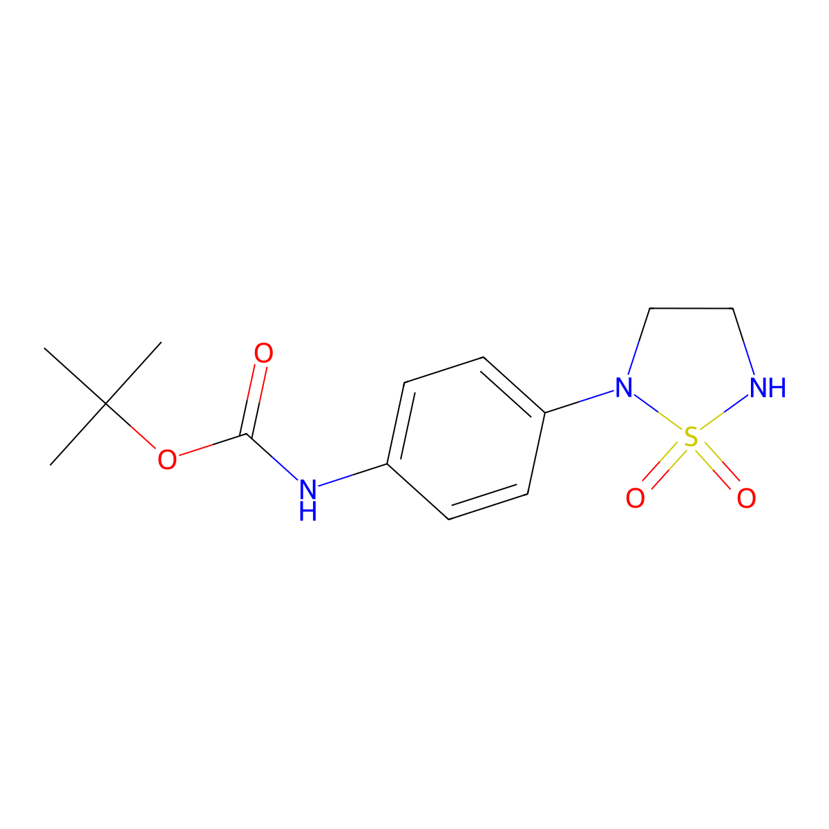 tert-butyl N-[4-(1,1-dioxo-1lambda6,2,5-thiadiazolidin-2-yl)phenyl]carbamate molecular structure, CAS 2680892-32-2