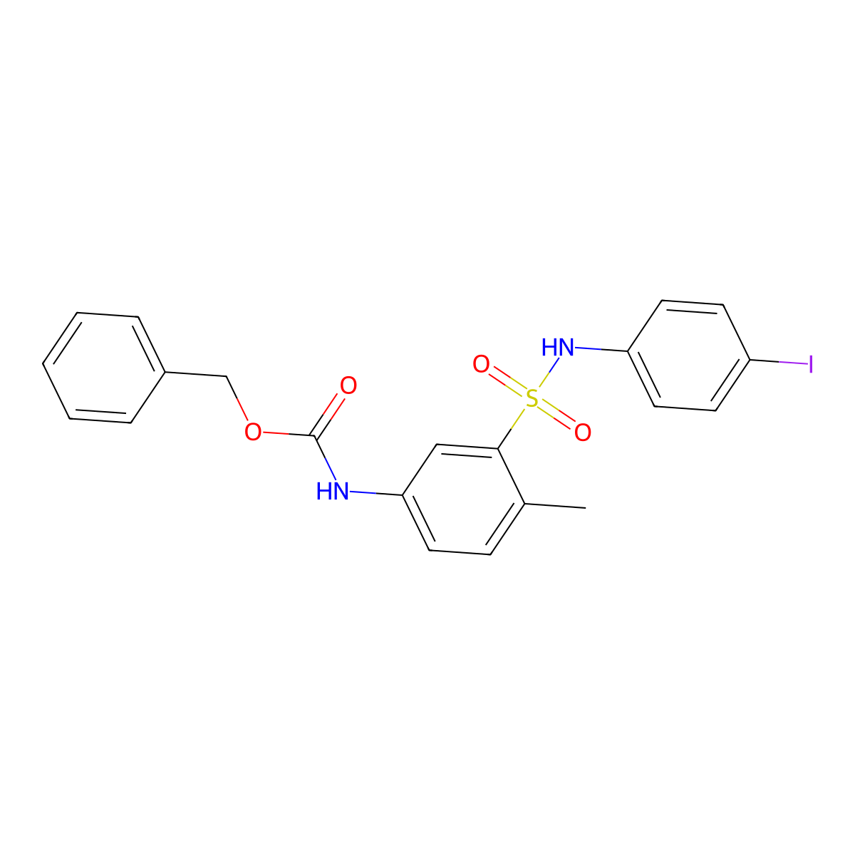 benzyl N-{3-[(4-iodophenyl)sulfamoyl]-4-methylphenyl}carbamate molecular structure, CAS 2680892-36-6