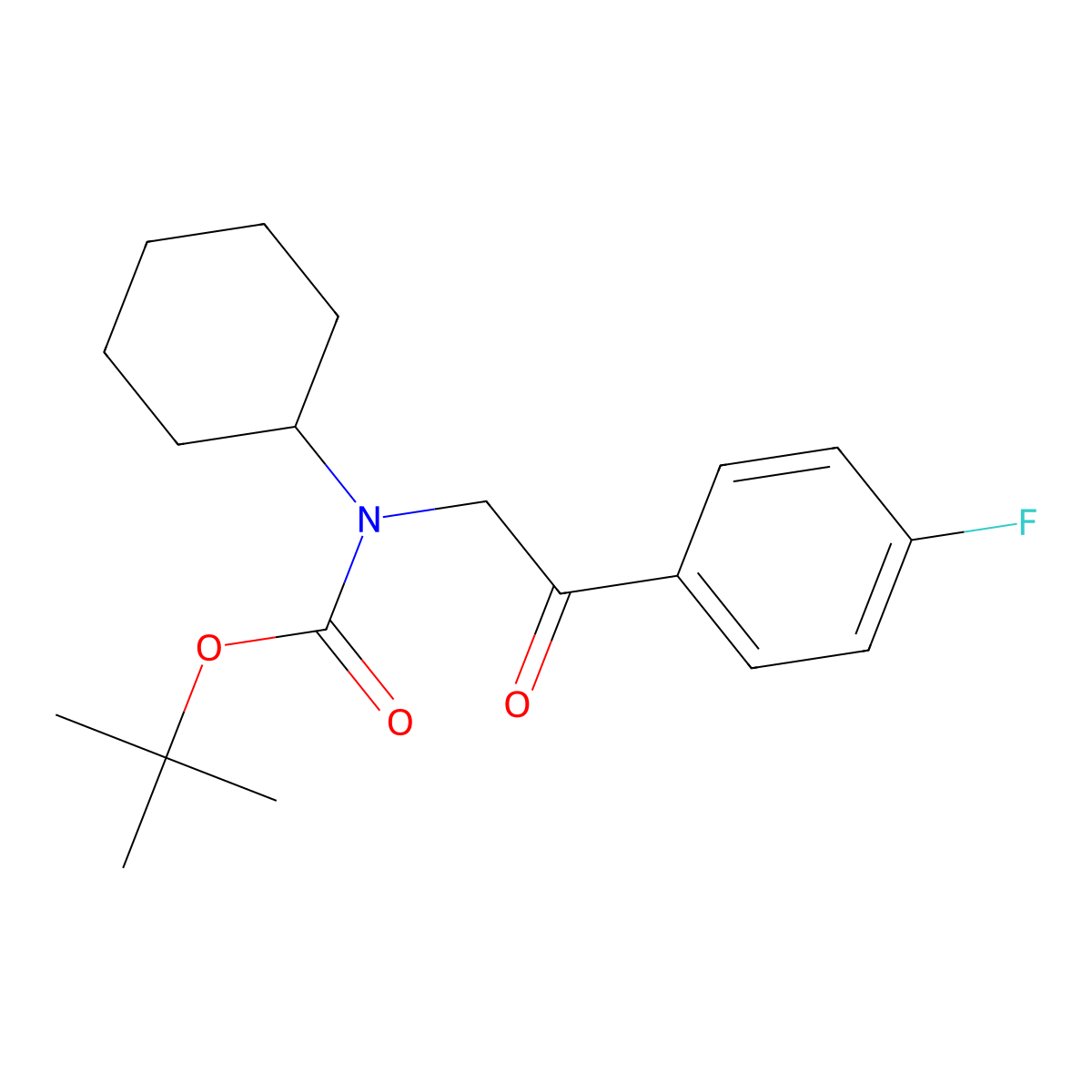 tert-butyl N-cyclohexyl-N-[2-(4-fluorophenyl)-2-oxoethyl]carbamate molecular structure, CAS 2680892-41-3