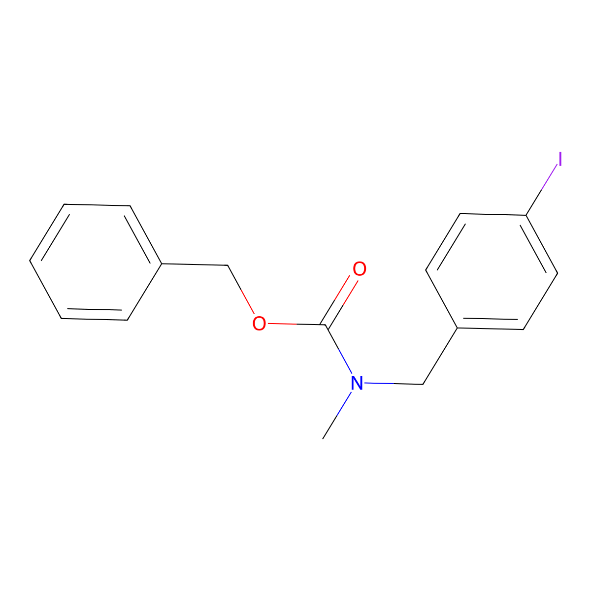 benzyl N-[(4-iodophenyl)methyl]-N-methylcarbamate molecular structure, CAS 2680892-47-9