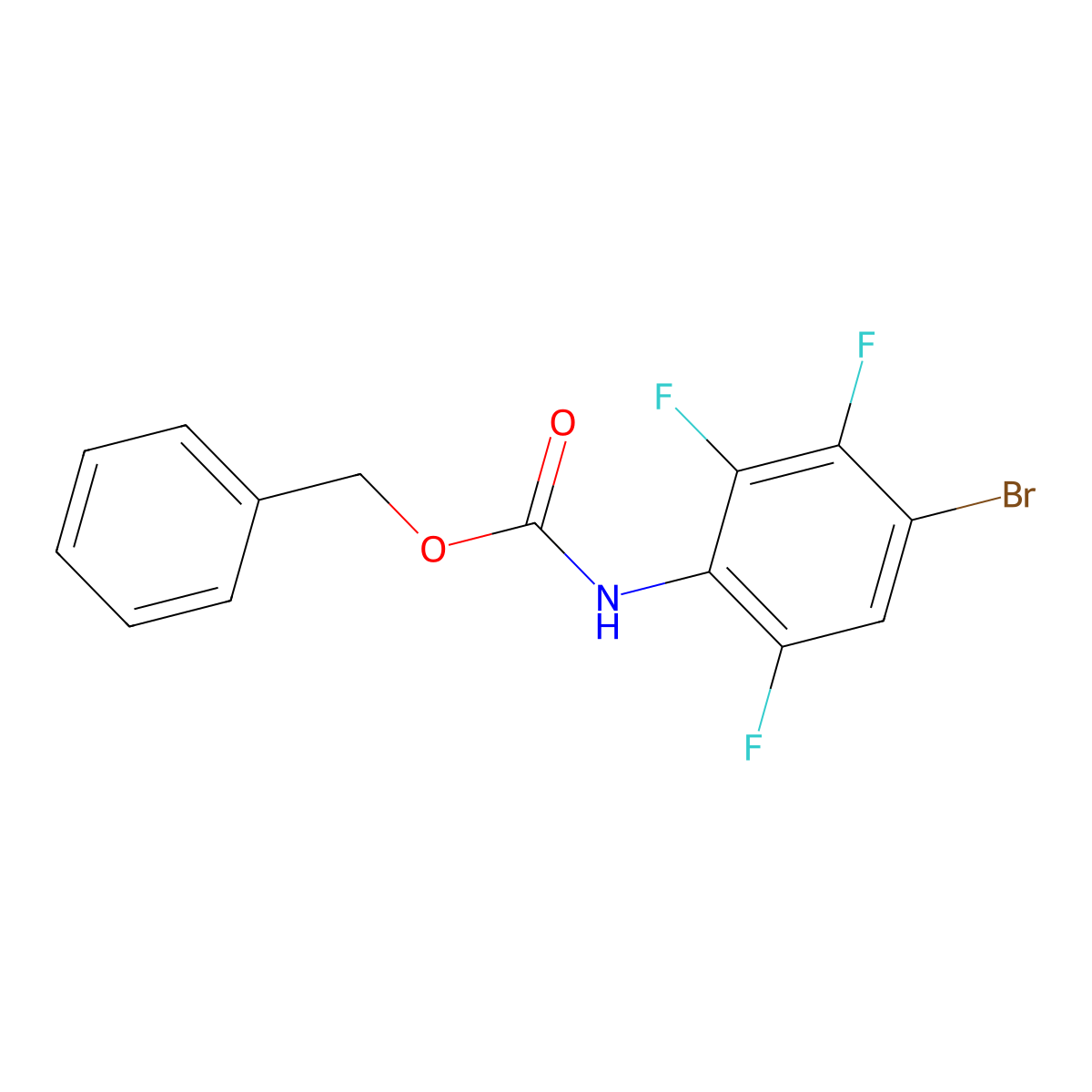 benzyl N-(4-bromo-2,3,6-trifluorophenyl)carbamate molecular structure, CAS 2680892-54-8