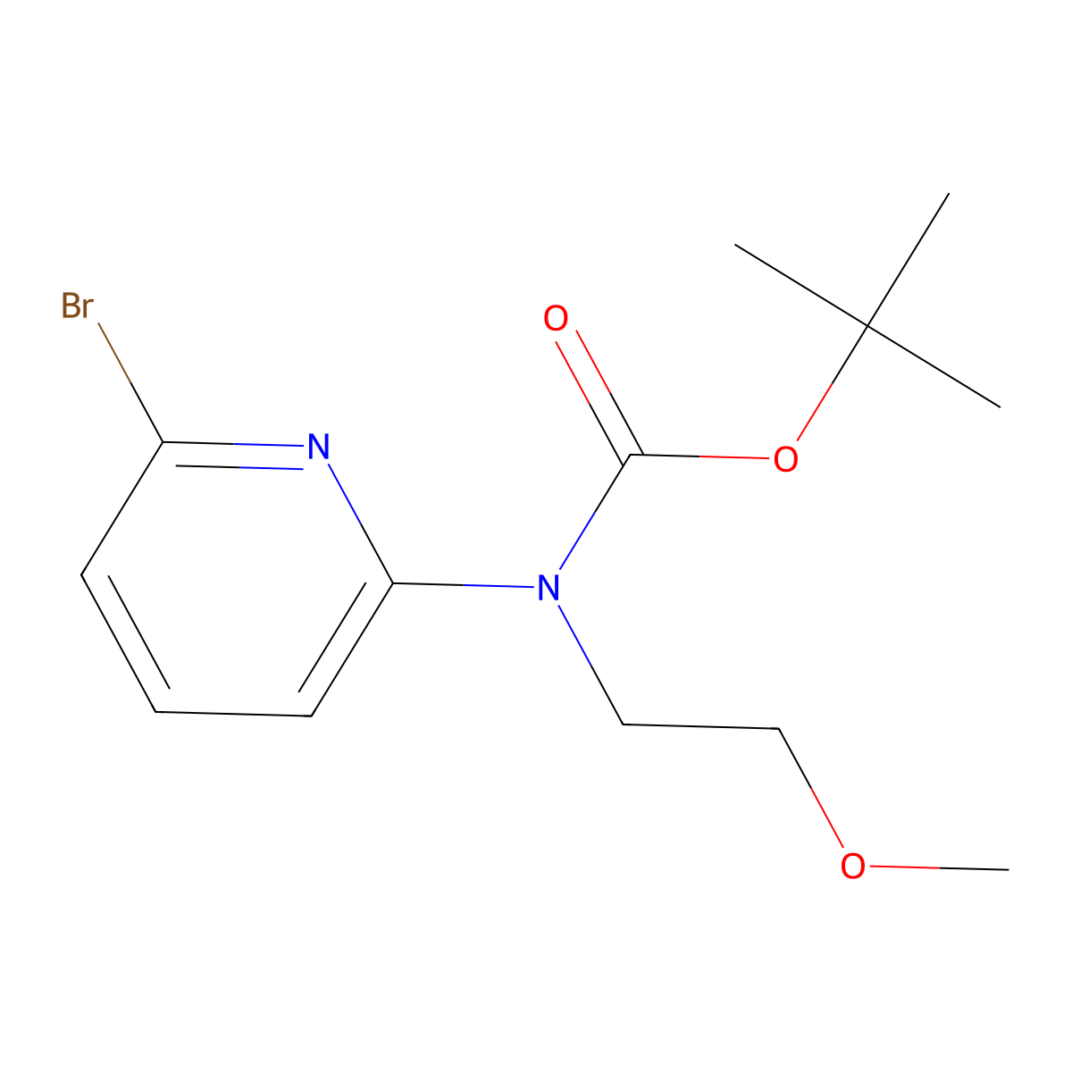 tert-butyl N-(6-bromopyridin-2-yl)-N-(2-methoxyethyl)carbamate molecular structure, CAS 2680892-57-1