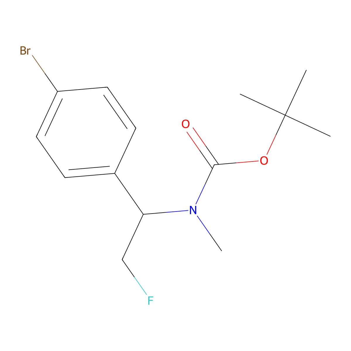 tert-butyl N-[1-(4-bromophenyl)-2-fluoroethyl]-N-methylcarbamate molecular structure, CAS 2680892-62-8