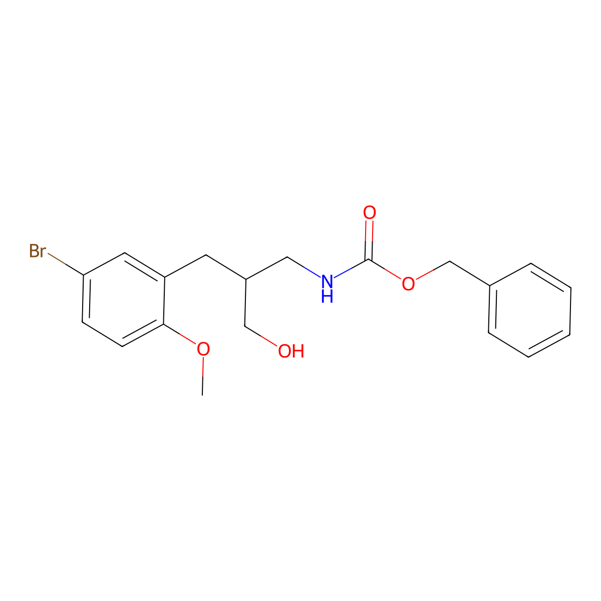 benzyl N-{2-[(5-bromo-2-methoxyphenyl)methyl]-3-hydroxypropyl}carbamate molecular structure, CAS 2680892-63-9