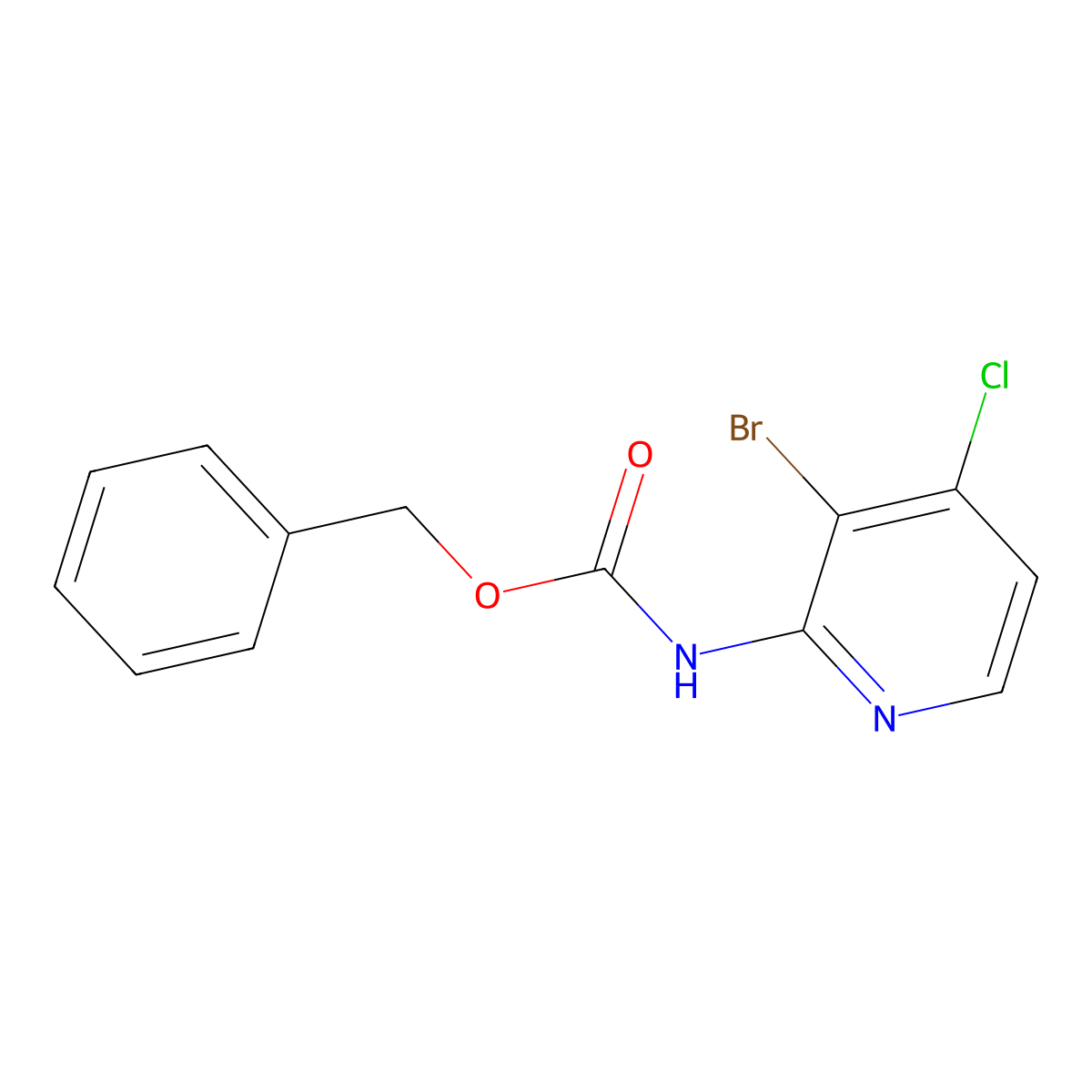 benzyl N-(3-bromo-4-chloropyridin-2-yl)carbamate molecular structure, CAS 2680892-81-1