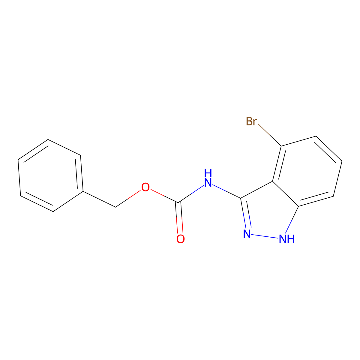 benzyl N-(4-bromo-1H-indazol-3-yl)carbamate molecular structure, CAS 2680892-90-2