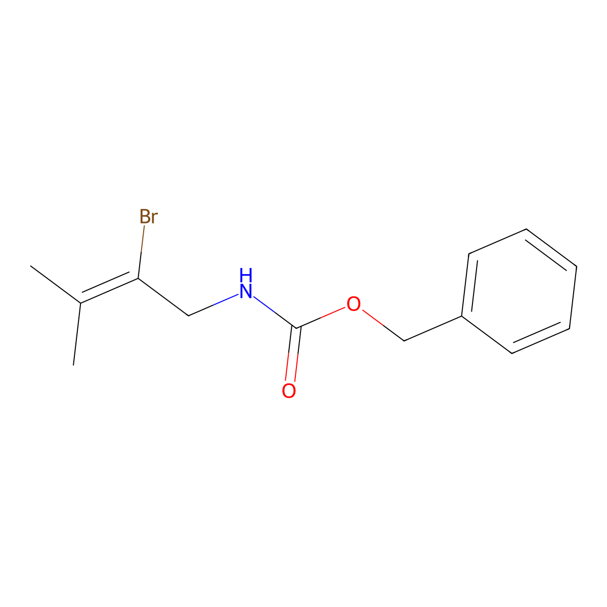 benzyl N-(2-bromo-3-methylbut-2-en-1-yl)carbamate molecular structure, CAS 2680892-91-3