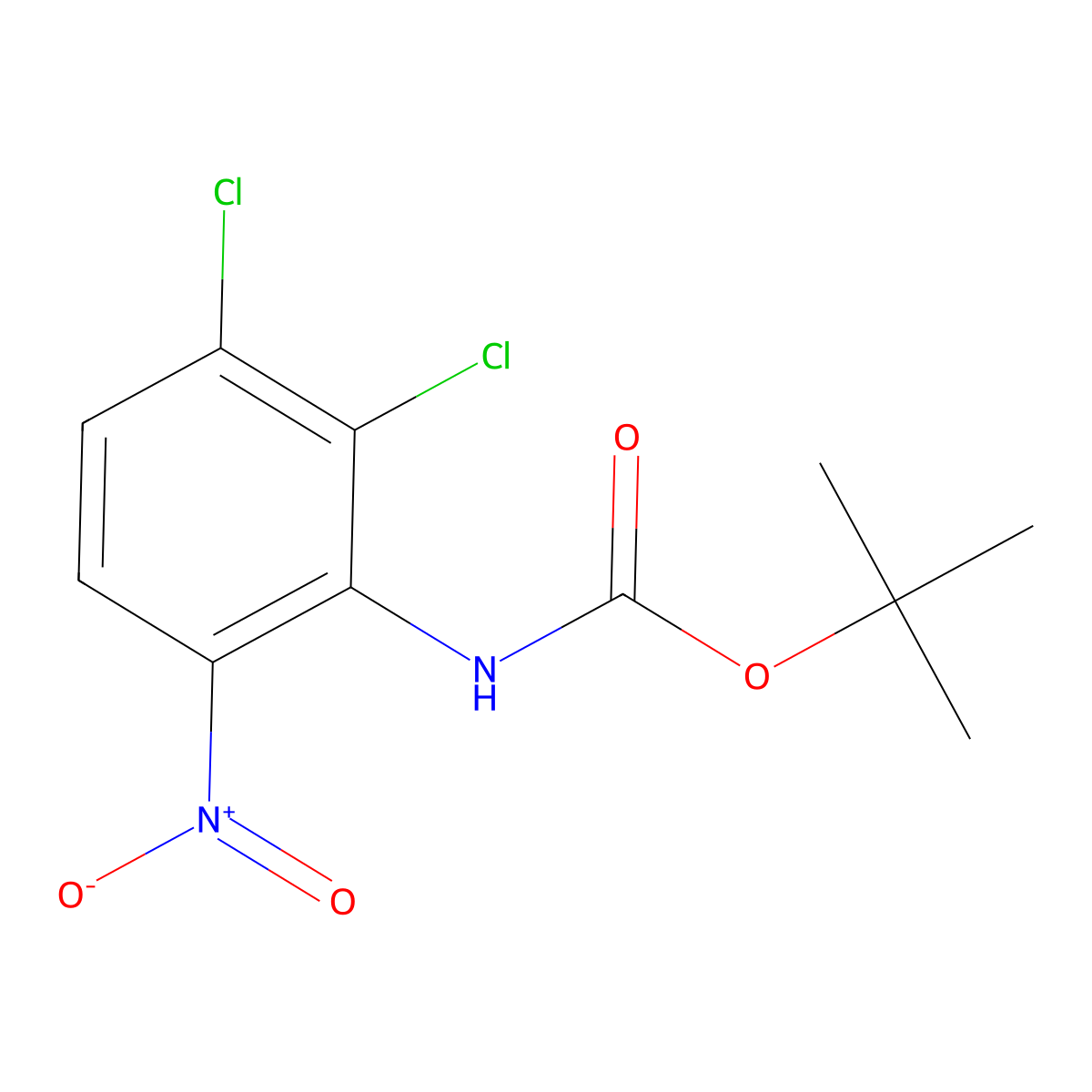 tert-butyl N-(2,3-dichloro-6-nitrophenyl)carbamate molecular structure, CAS 2680892-95-7