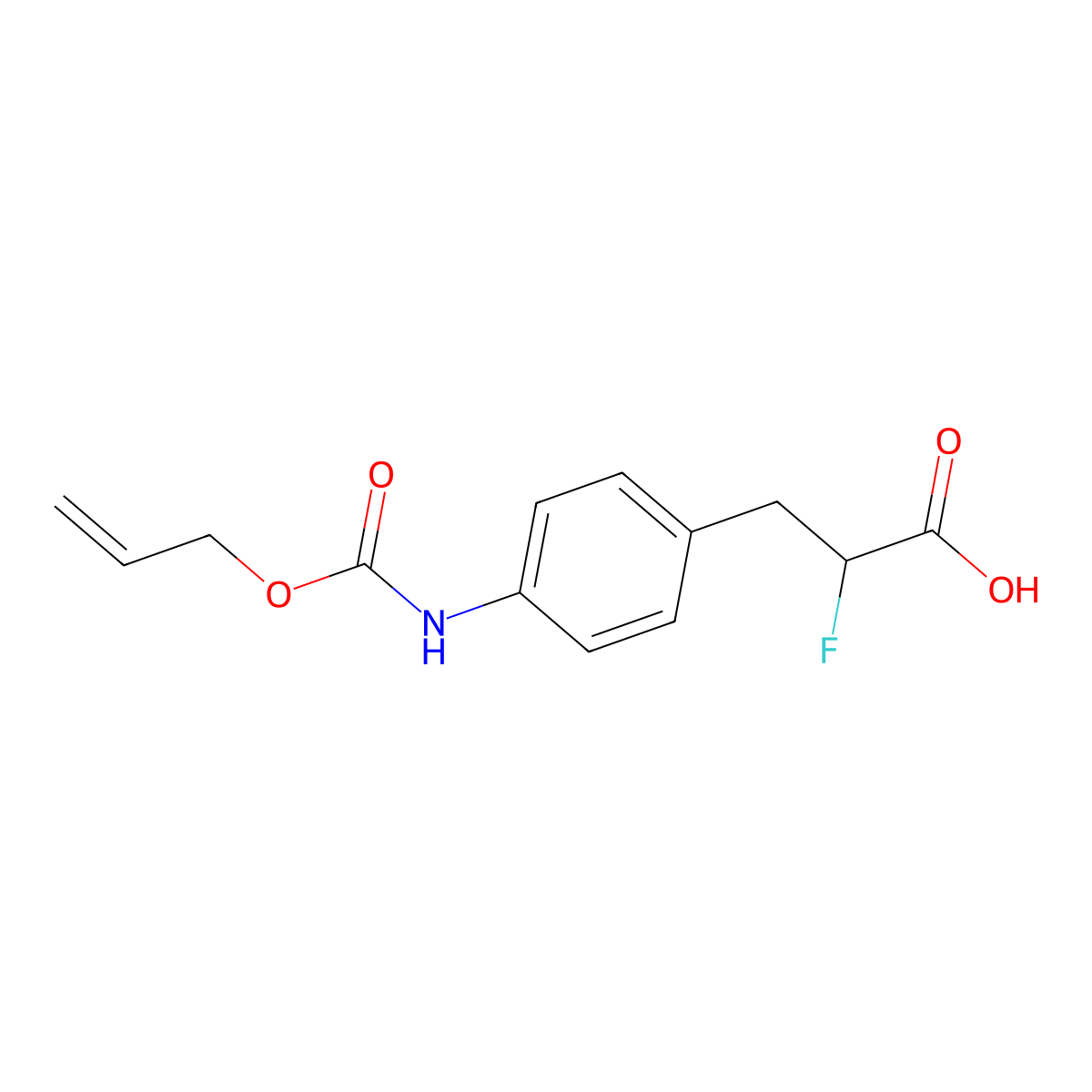 2-Fluoro-3-(4-{[(prop-2-en-1-yloxy)carbonyl]amino}phenyl)propanoic acid molecular structure, CAS 2680892-96-8