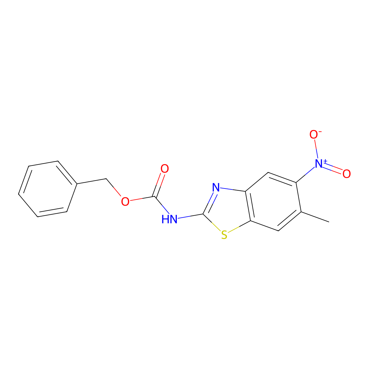 benzyl N-(6-methyl-5-nitro-1,3-benzothiazol-2-yl)carbamate molecular structure, CAS 2680893-04-1